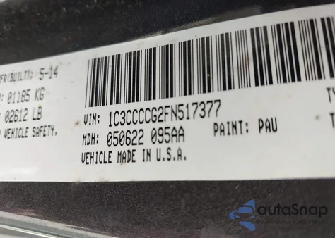 2015 Chrysler 200 C from USA, damaged, VIN 1C3CCCCG2FN517377